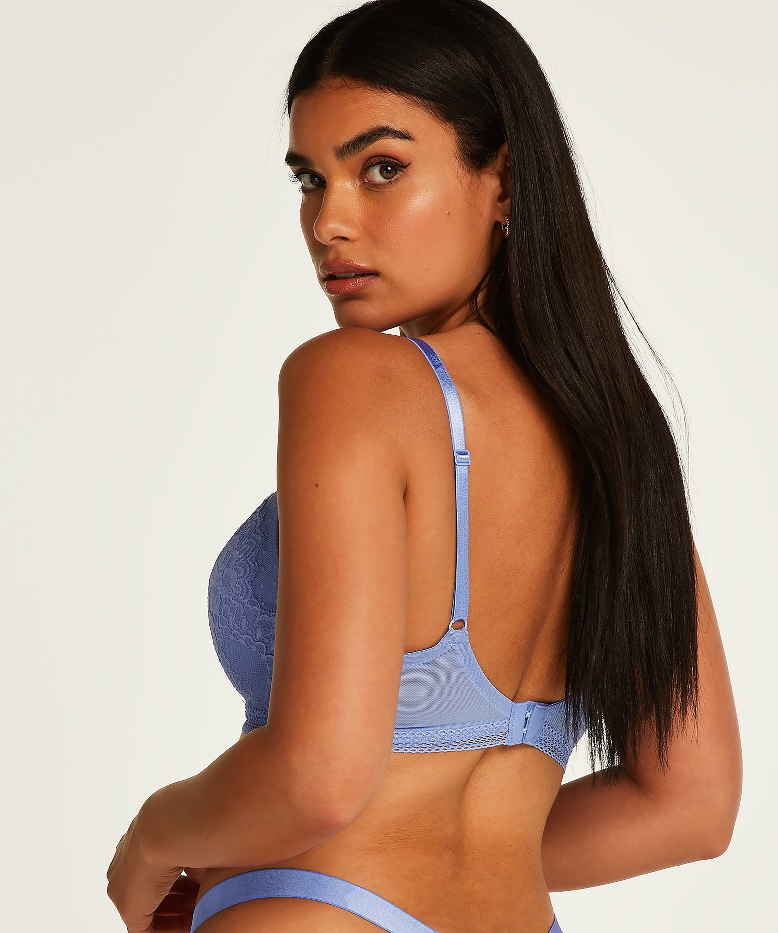 Vattert bh uten bøyle Bessie, Blå, main