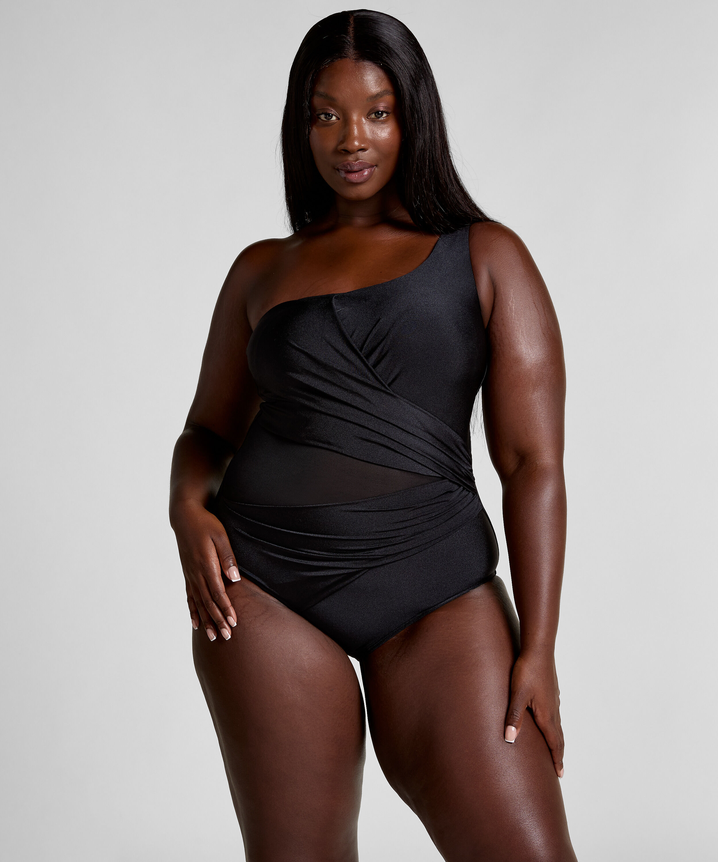 Badedrakt Shaping Shell Mesh, Svart