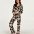 Emily satin pyjama pants, Svart