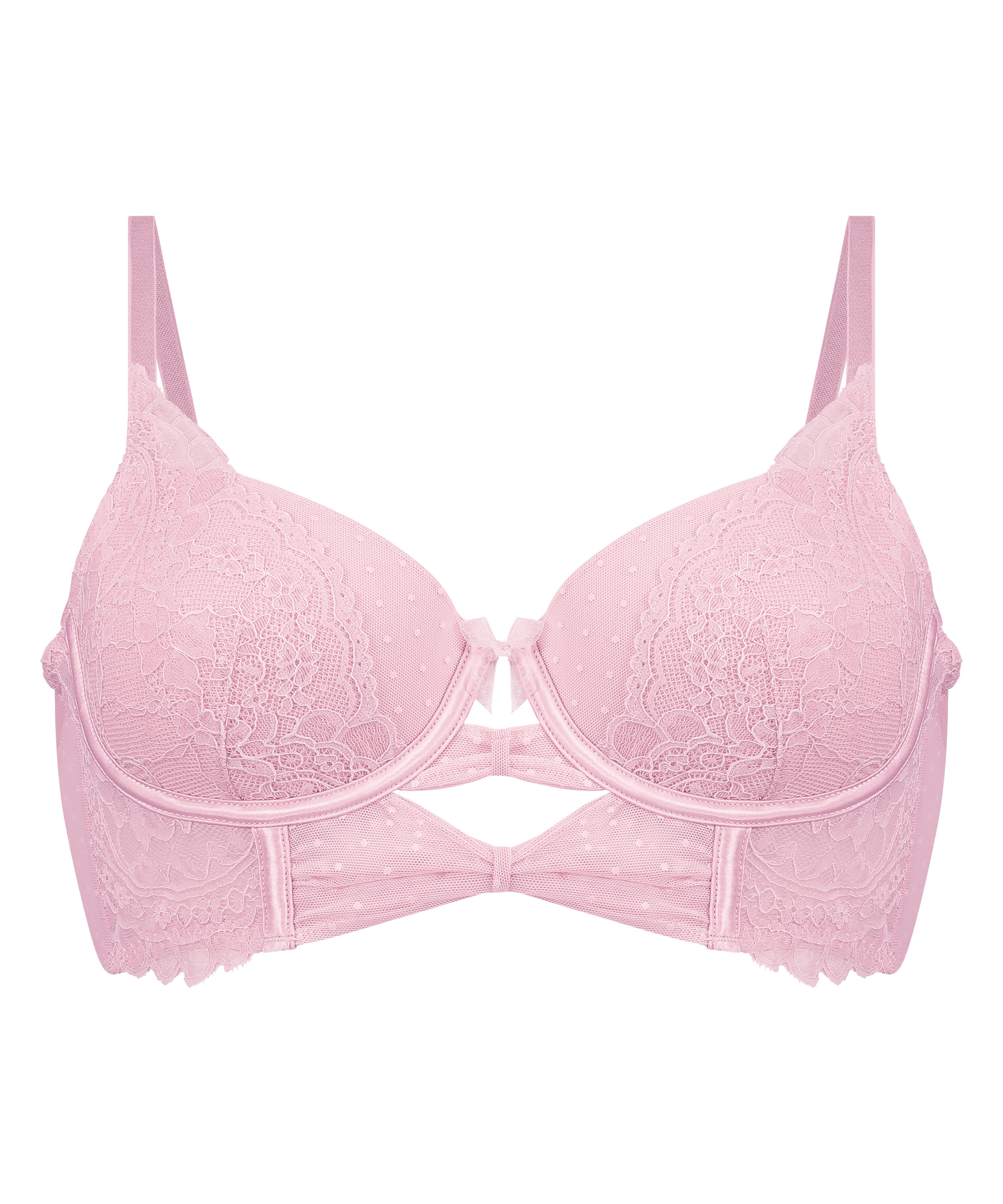 Vatterte longline bøyle-bh Juliette, Rosa, main