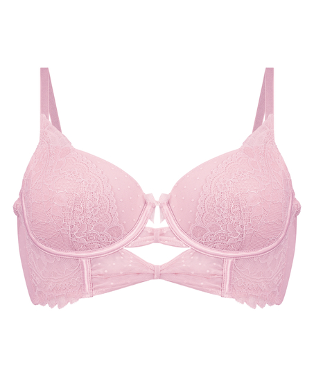 Vatterte longline bøyle-bh Juliette, Rosa