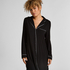 Essential langermet skjortekjole i jerseystoff, Svart