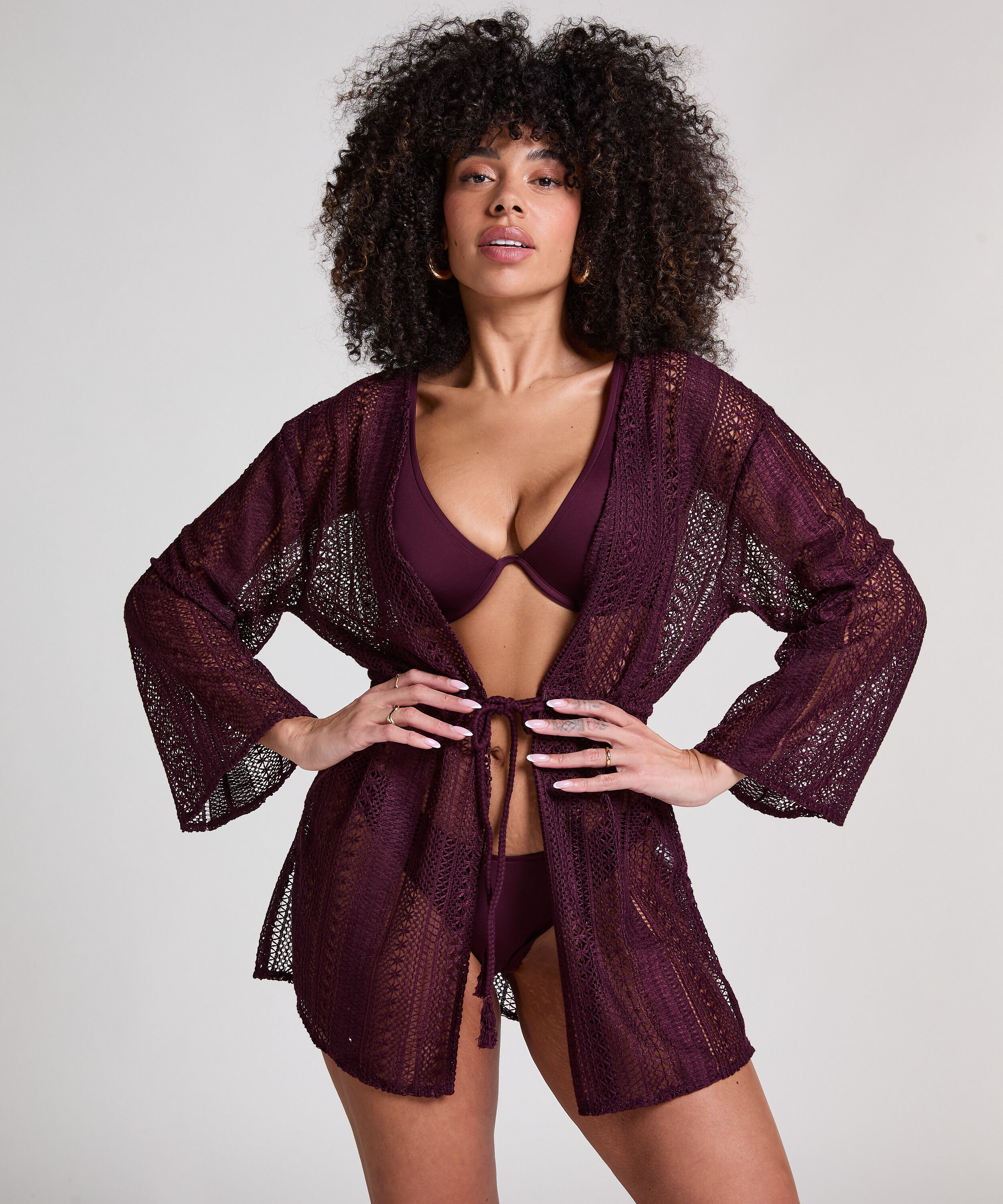 Heklet kaftan for stranden, Lilla