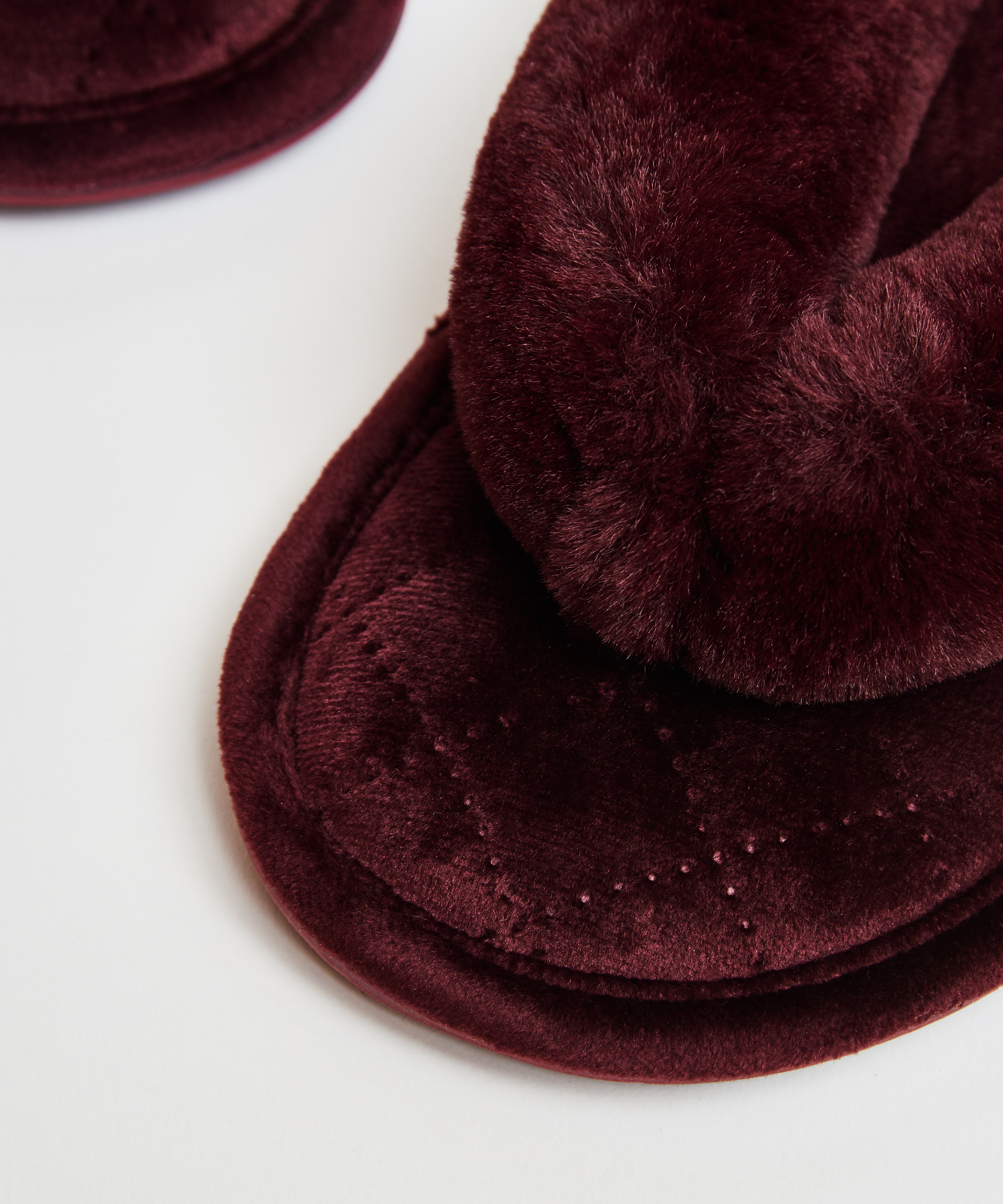 Slippers Velours fur, Rød, main