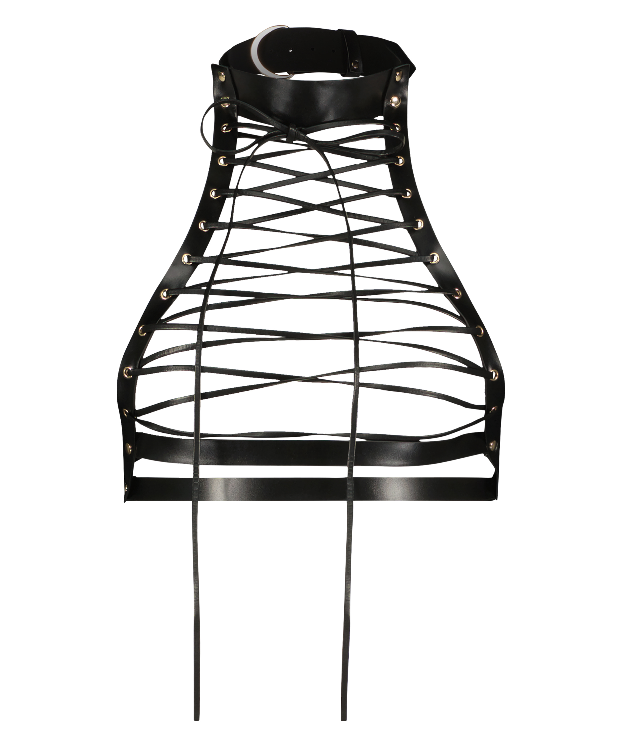 Bralette i imitert skinn, Svart, main