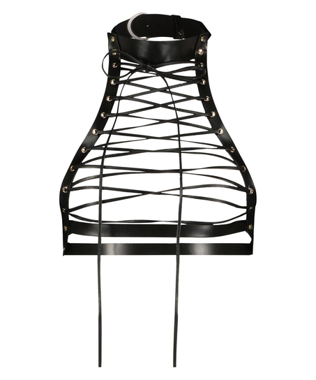 Bralette i imitert skinn, Svart