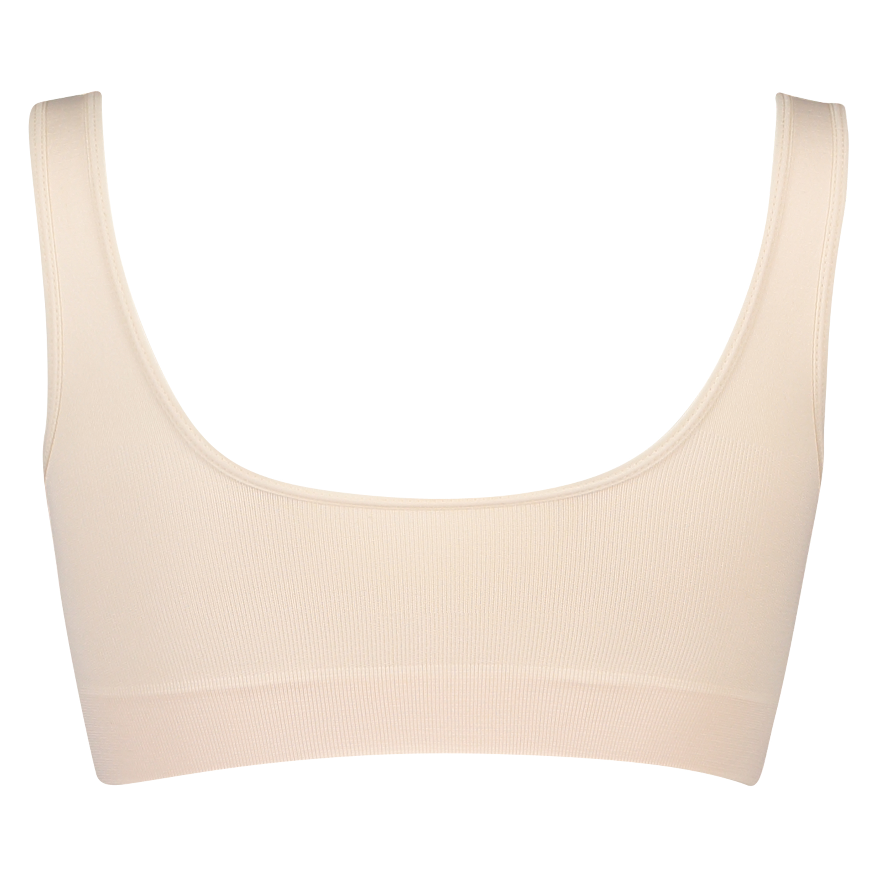 Sømløs crop-topp, Beige, main