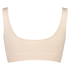 Sømløs crop-topp, Beige