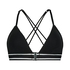 Casey polstret triangle-bralette i bomull, Svart