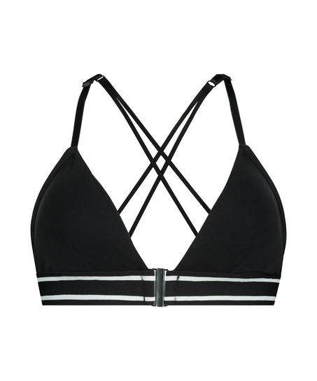 Casey polstret triangle-bralette i bomull, Svart