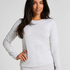 Langermet topp i myk bomull, Grå