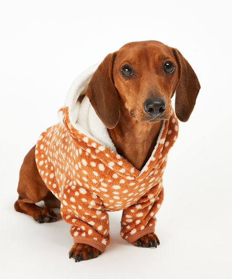 Fleece hunde-onesie, Brun
