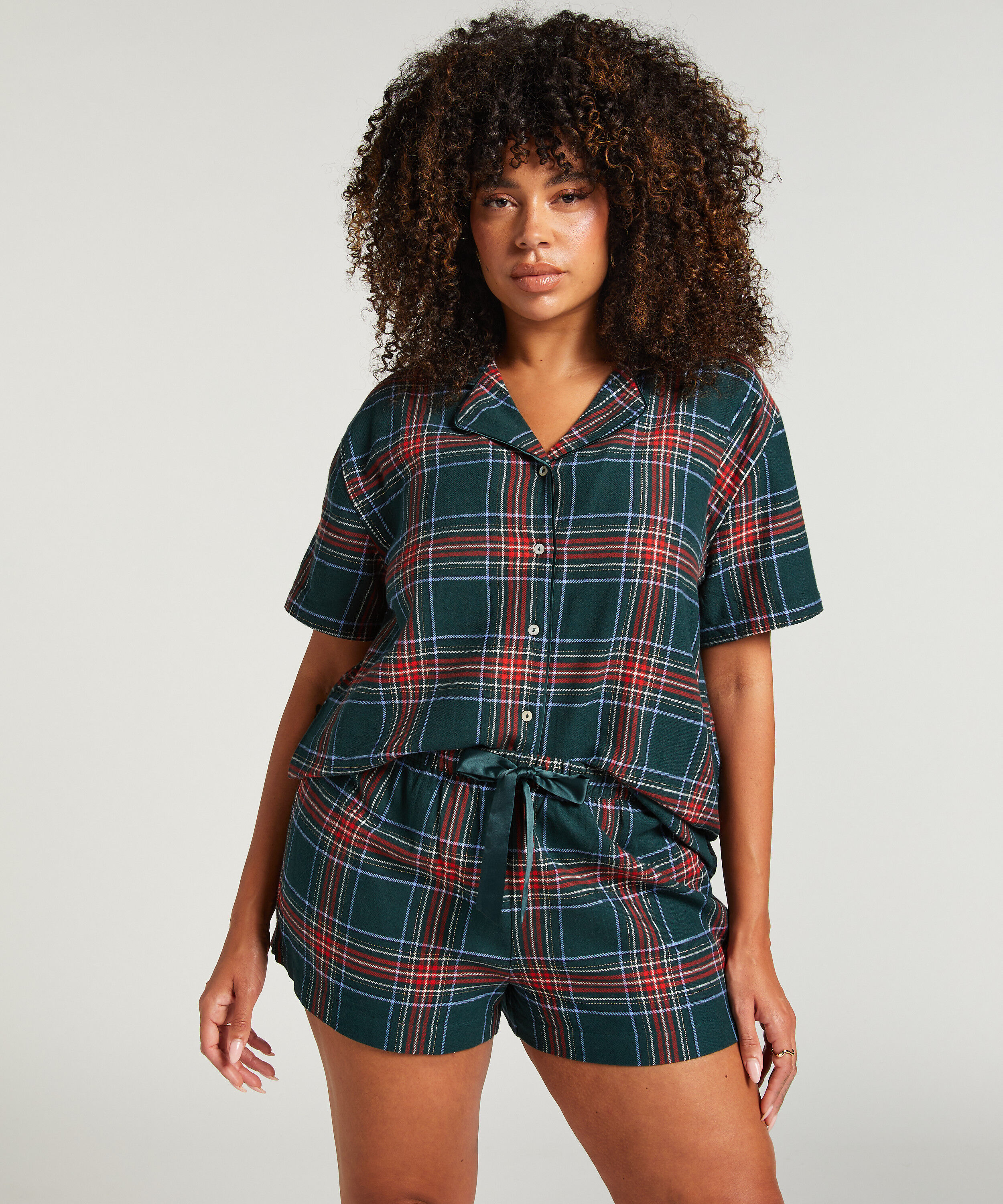 Twill pyjamas sett, Grønn