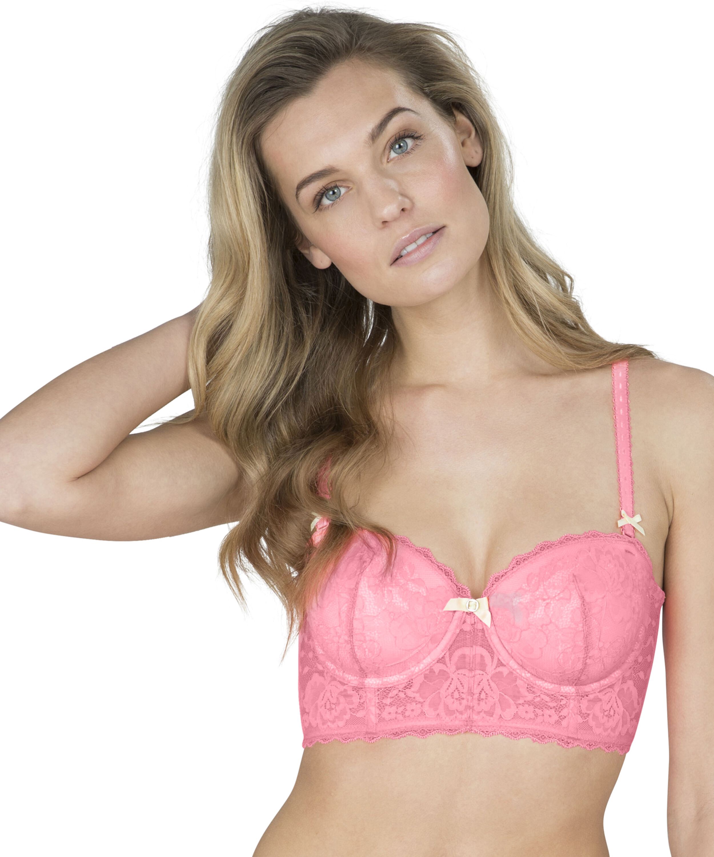 Padded underwired longline bra Theresa, Oransje