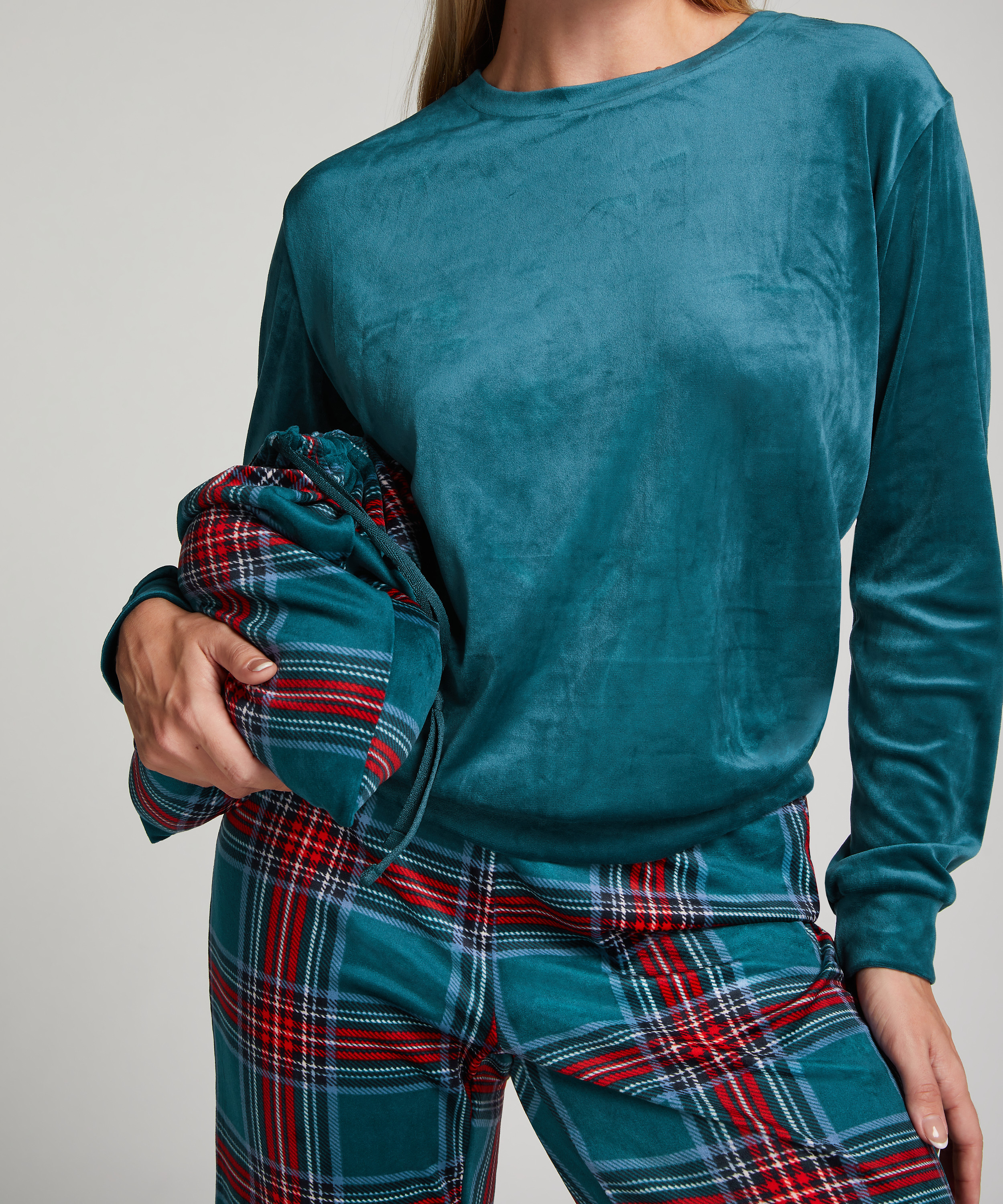 Pyjamaset with Bag, Blå, main