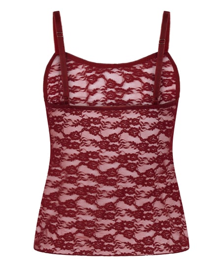 Cami Allover Lace, R&oslash;d