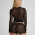 Top Allover Lace, Svart