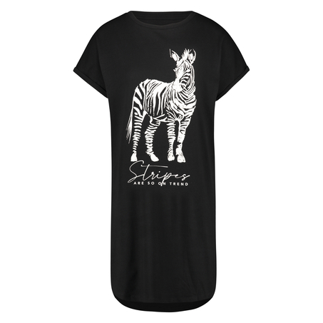 Nattskjorte med rund hals, Svart