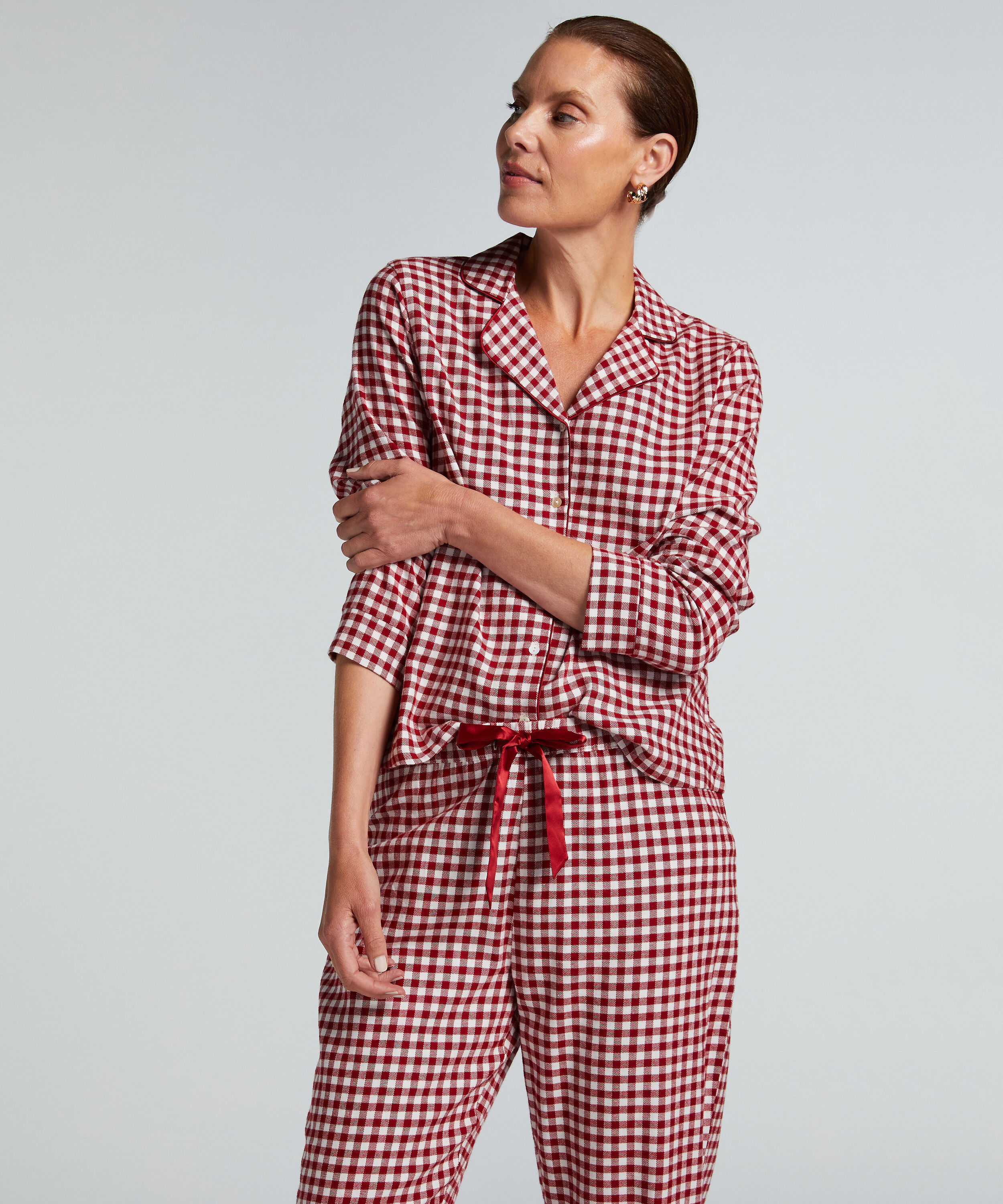 Pysjamassett Flannel, Rød