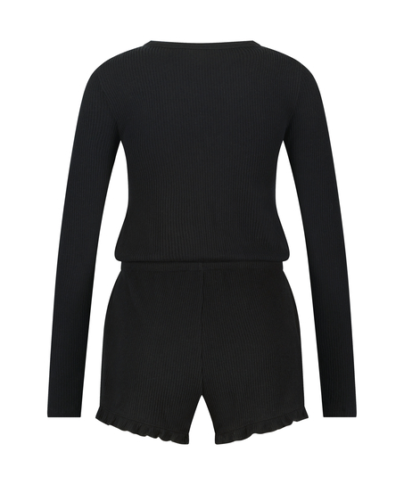 B&oslash;rstet kort onepiece, Svart