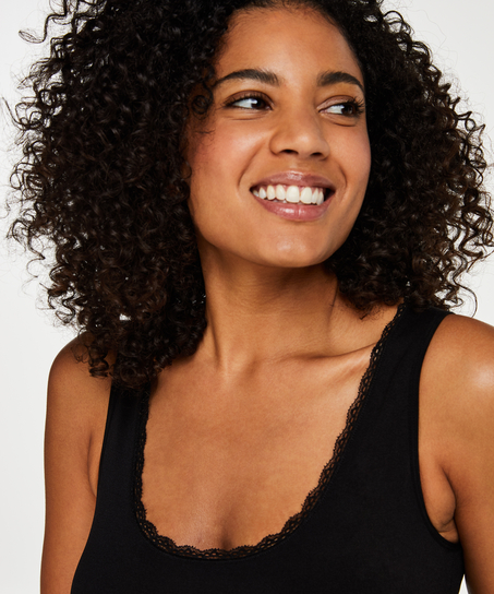 Strammende cami-topp – Nivå 2, Svart