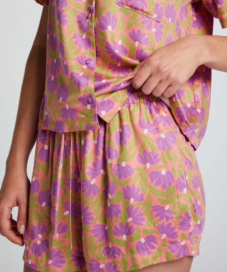 Pyjamasshorts i sateng, Rosa