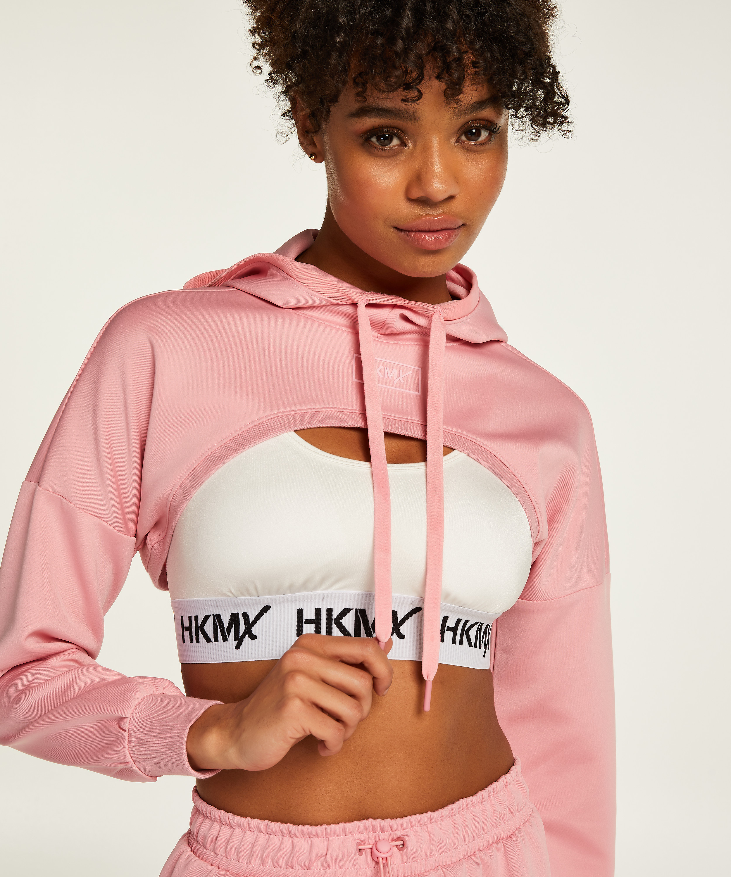 HKMX Hoodie Cropped, Rosa, main
