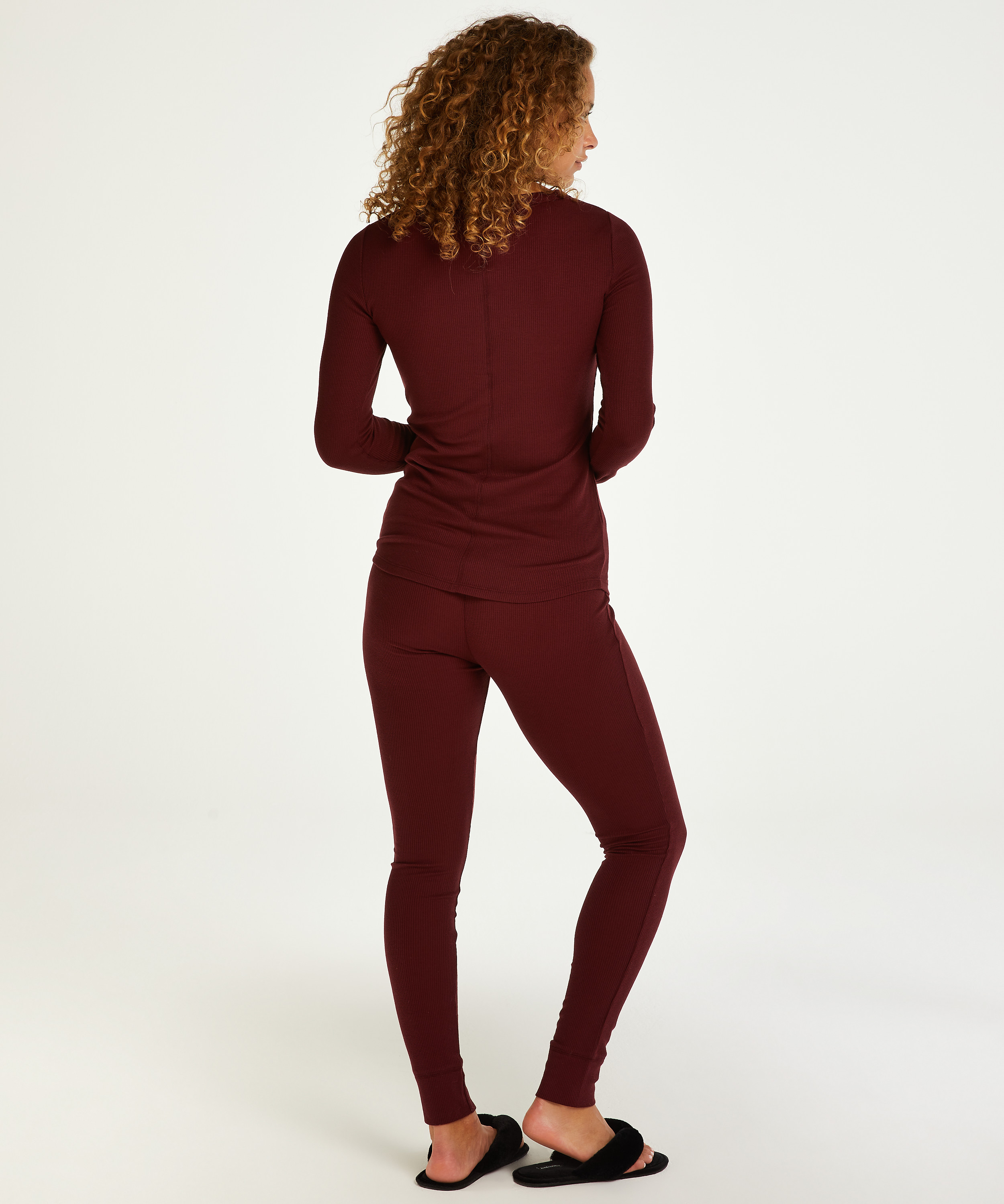 Waffle Placket pysjamas, Lilla, main