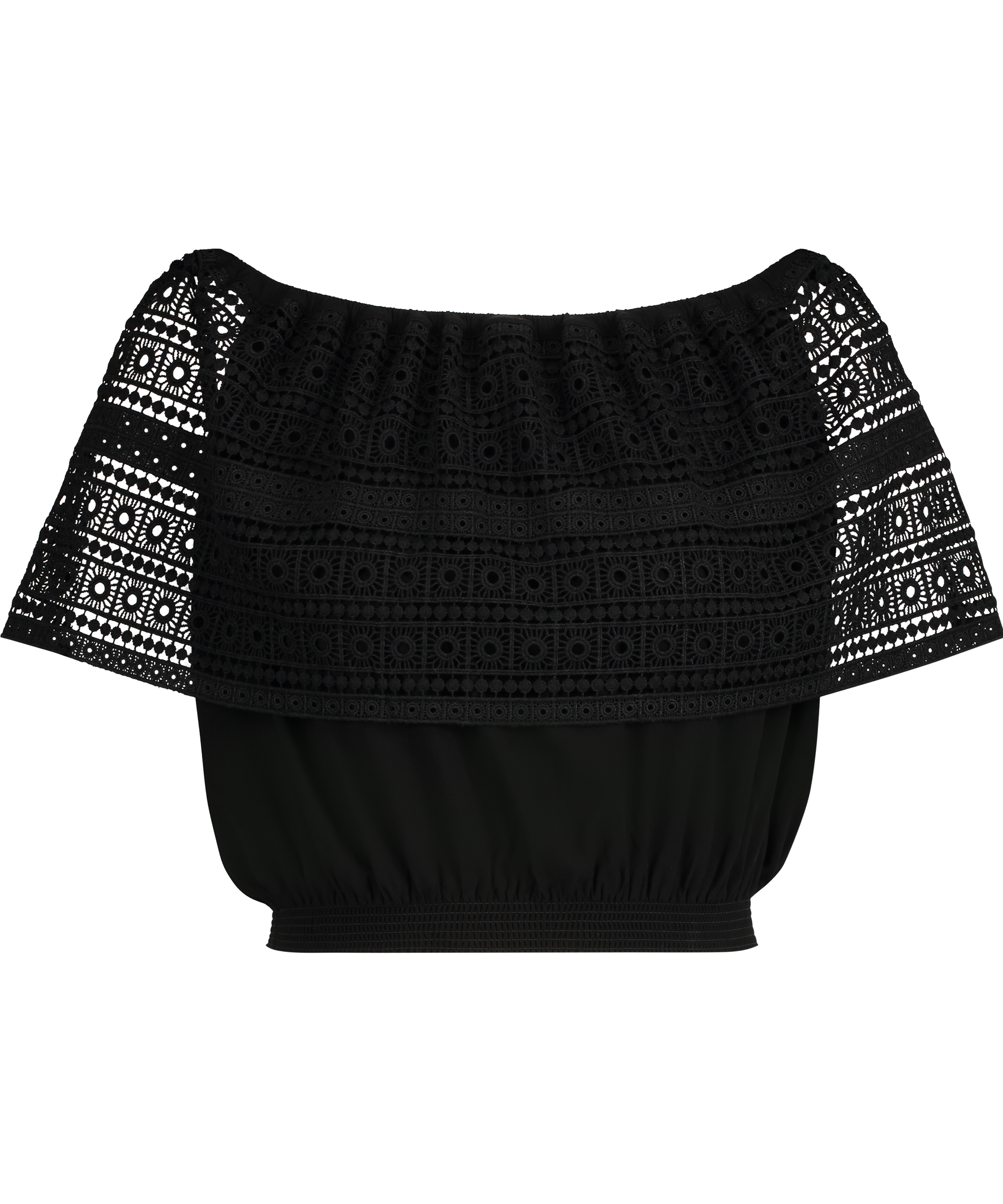 Crochet-topp, Svart, main