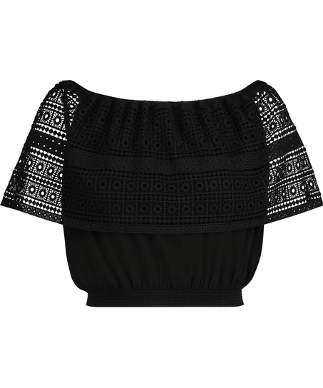 Crochet-topp, Svart