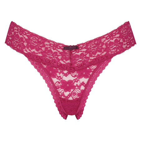 Floral lace g-streng, Rosa