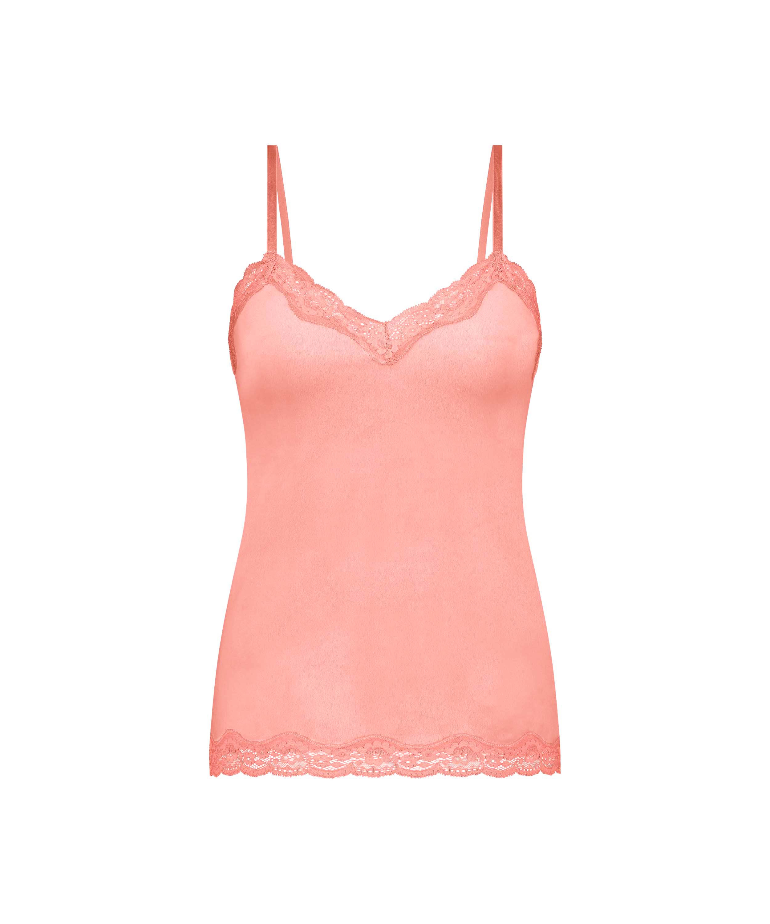 Cami-topp Velours Lace, Rosa, main