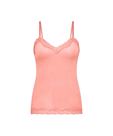 Cami-topp Velours Lace, Rosa