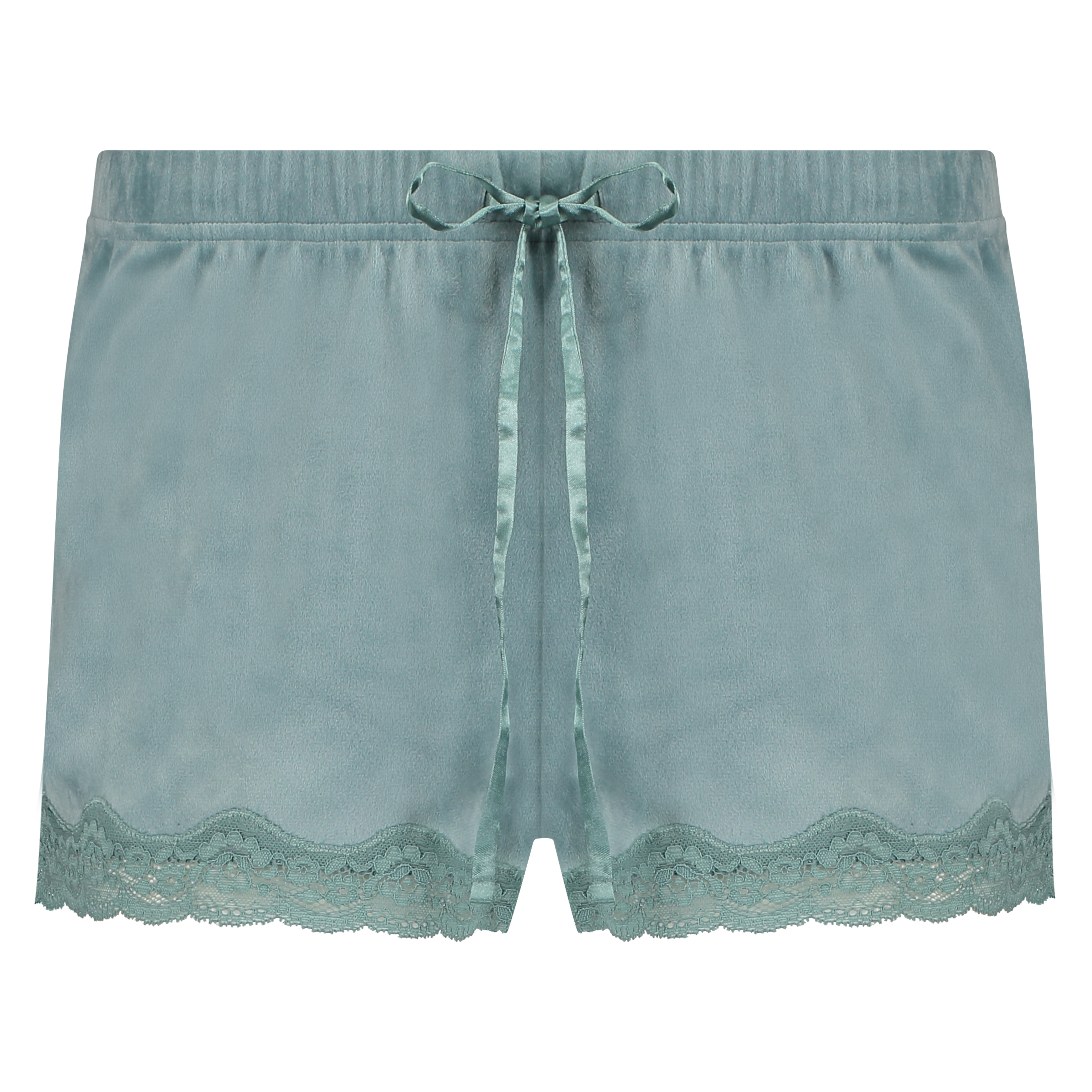 Velvet lace shorts, Grønn, main
