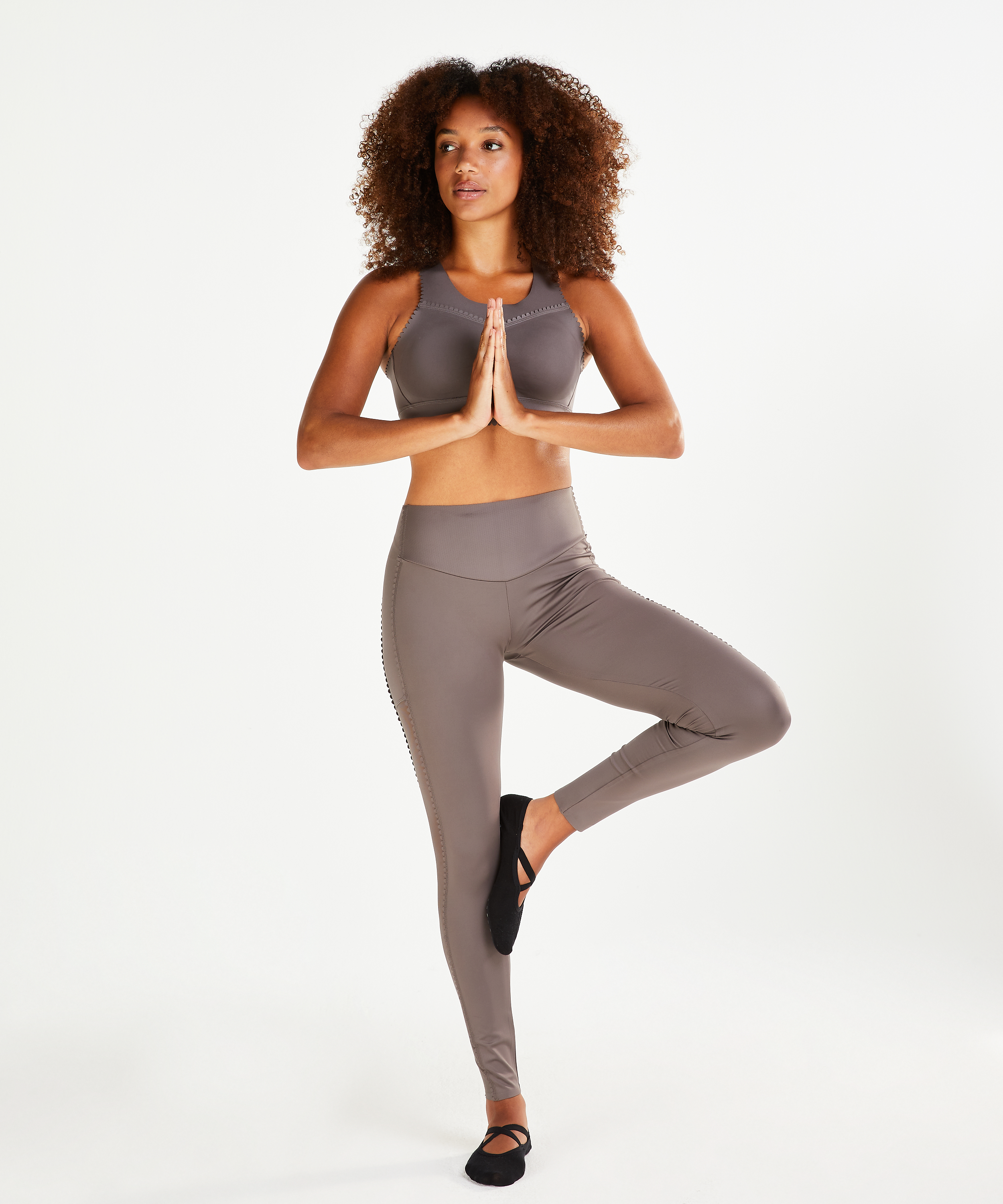 HKMX h&oslash;ylivet sport leggings Scallop, Gr&aring;, main