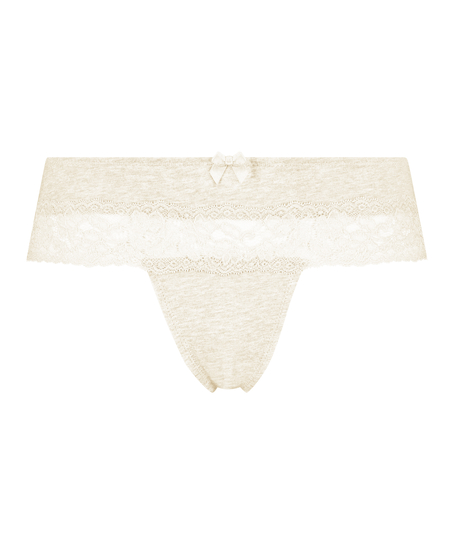 Hipster-string i bomull, Beige