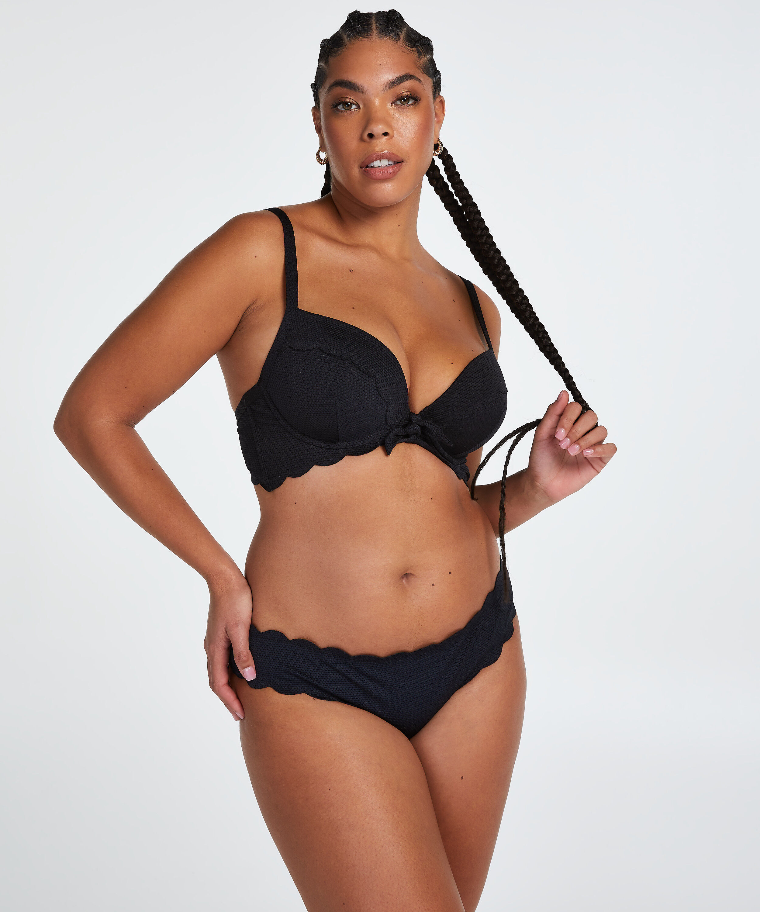 Rio Bikini Underdel Scallop, Svart