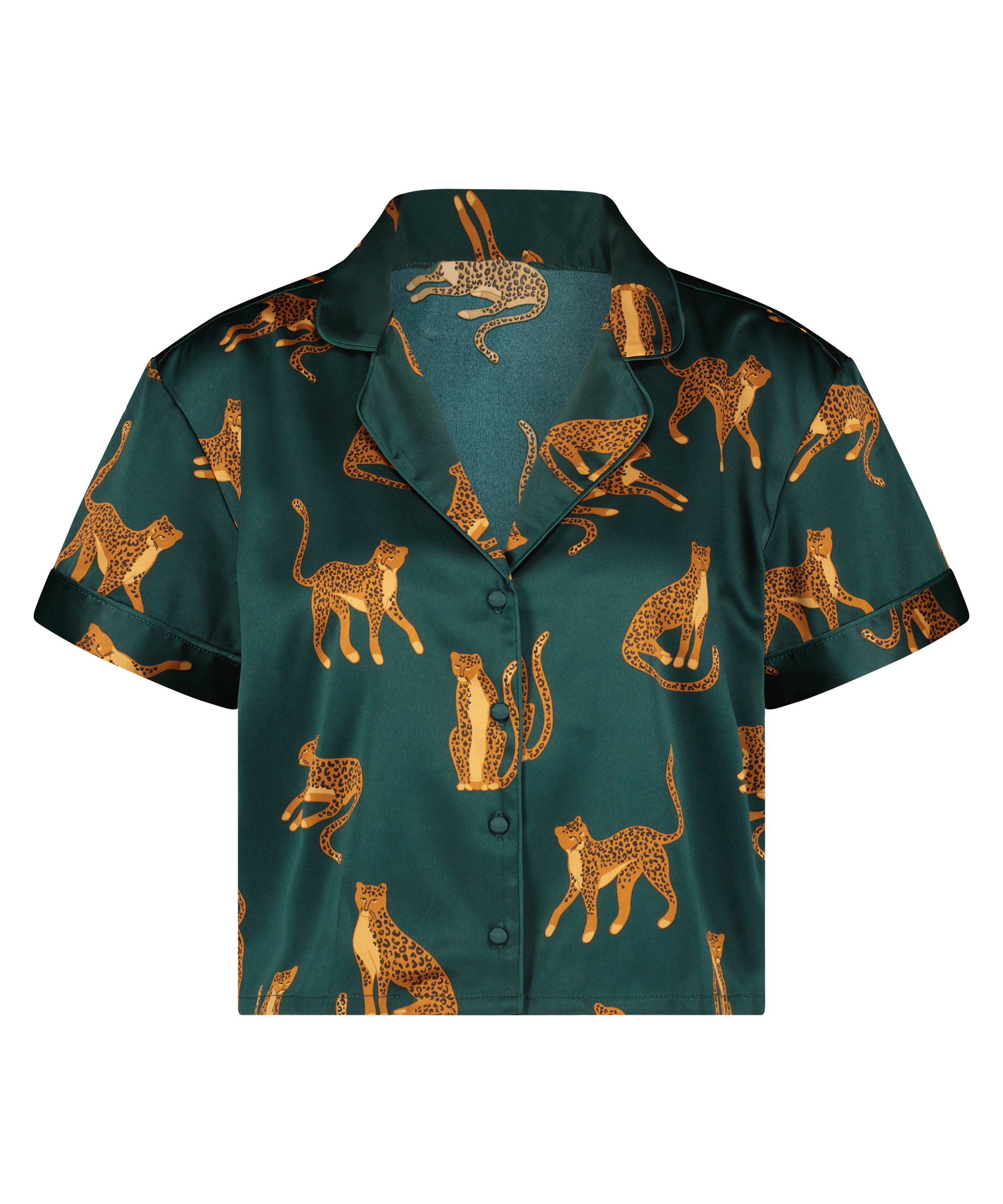 Kortermet jakke i sateng, Gr&oslash;nn, main