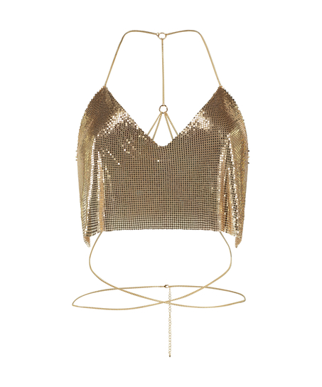 Mesh Bralette Metall, Gul