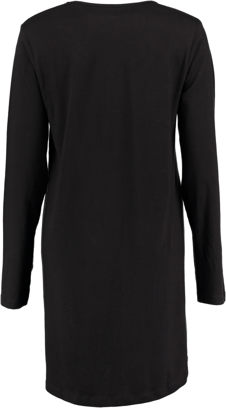Nightshirt V-neck long sleeves, Svart