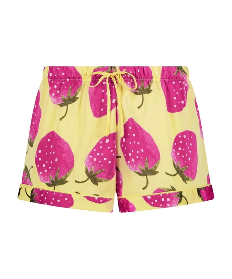 Pyjamasshorts i sateng, Gul