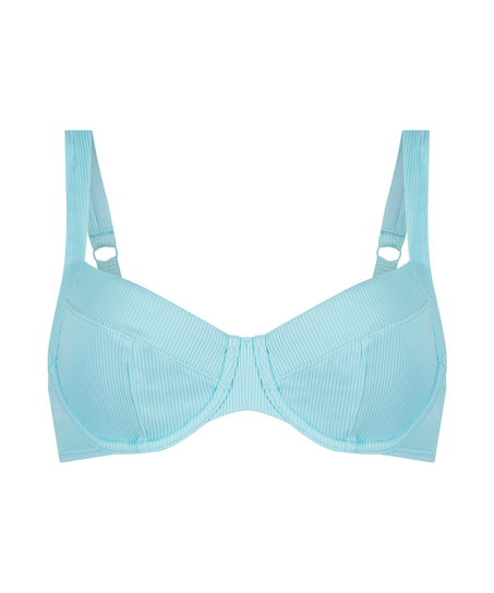 Texture upolstret bikinitopp med spiler, Svart