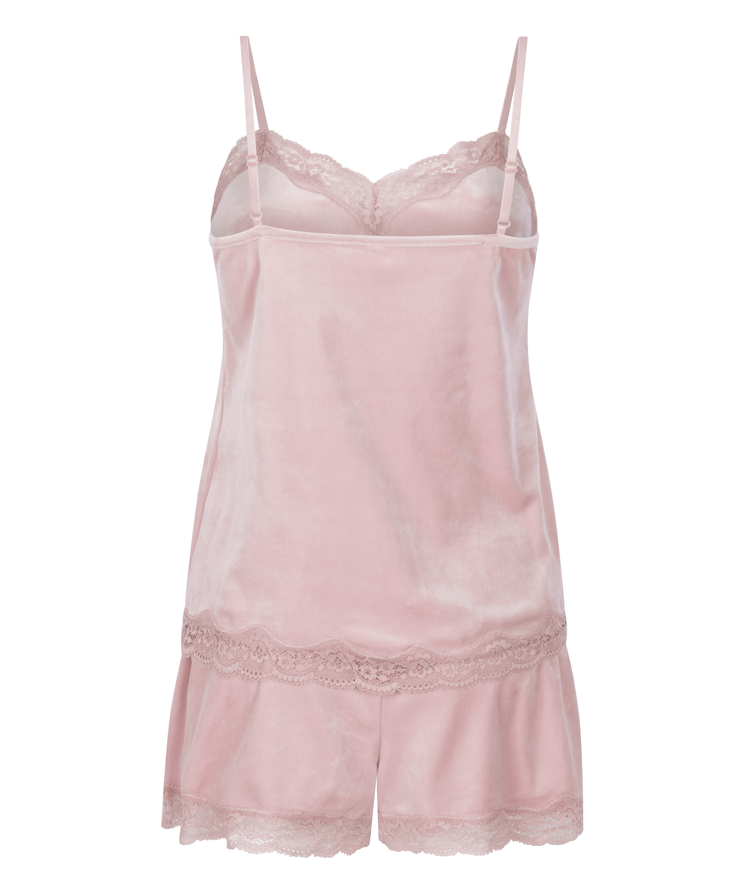 Cami-topp Velours Lace, Rosa, main