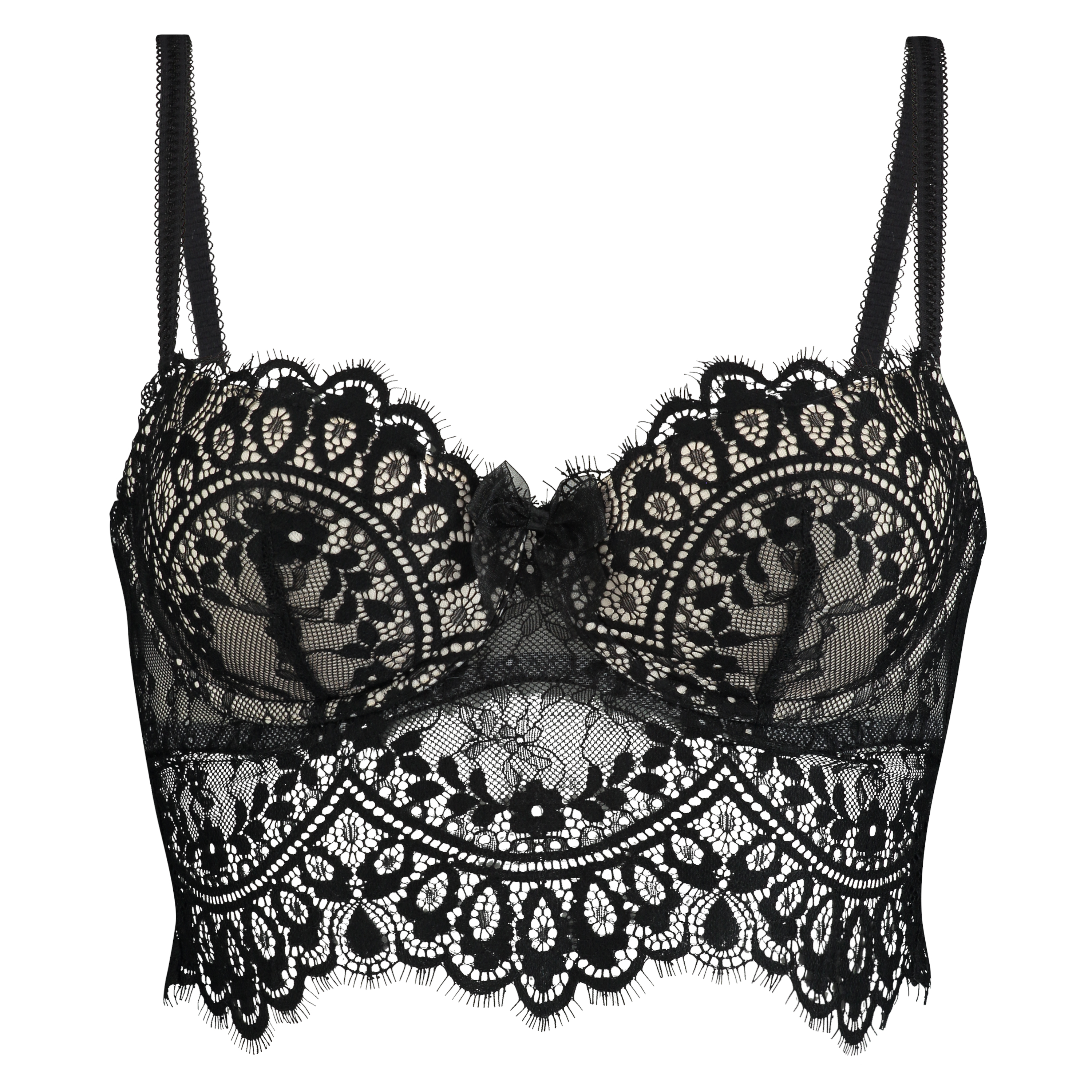 Alicia Padded Underwired Longline Bra, Svart, main
