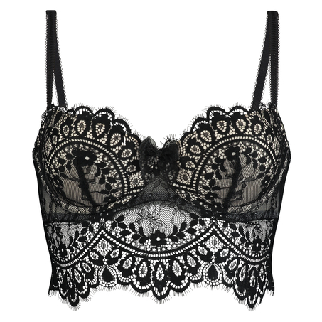 Alicia Padded Underwired Longline Bra, Svart