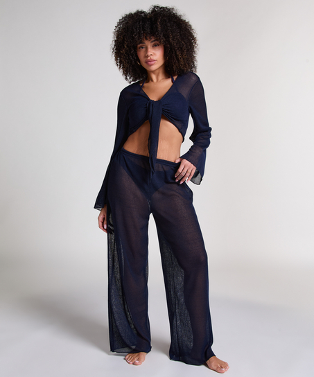 Bukser i strandstrikk, Blå