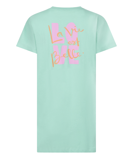 Nattskjorte med rund hals, Gr&oslash;nn