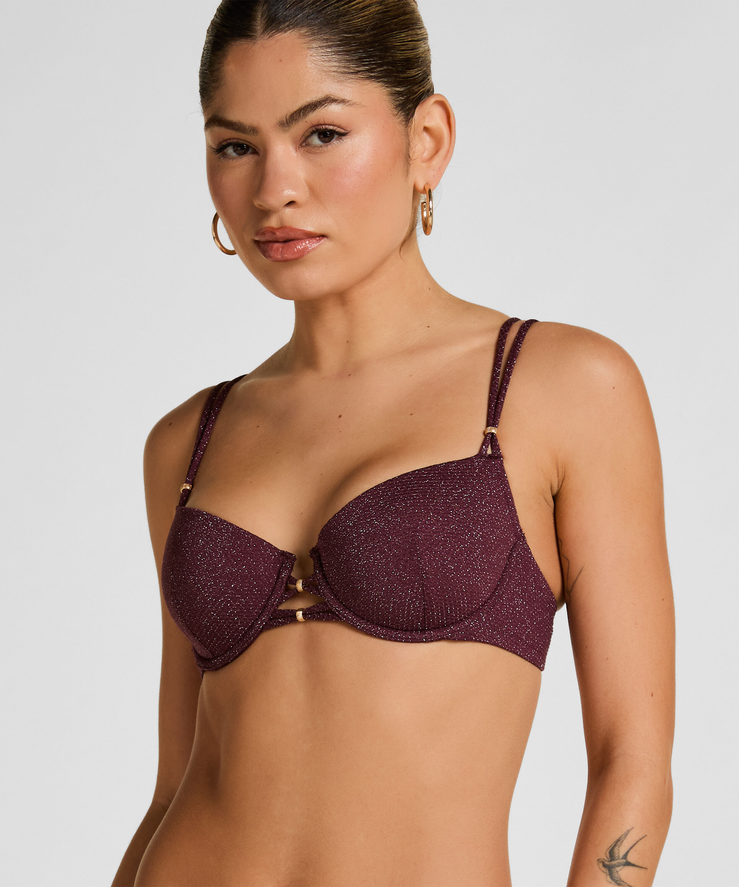Panama Polstret Bøyle Bikini Topp, Lilla