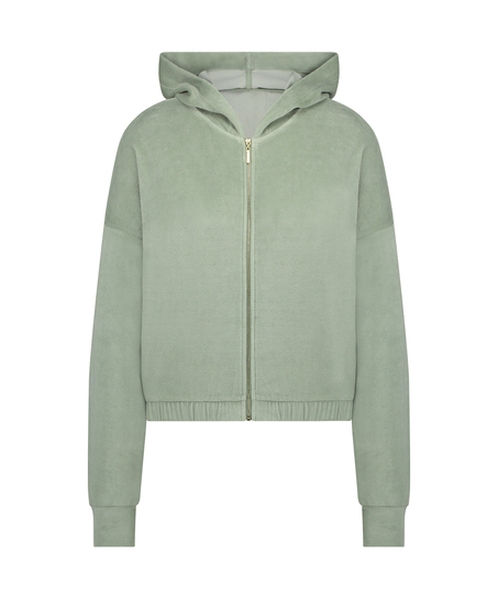 Langermet jakke i vellor, Gr&oslash;nn