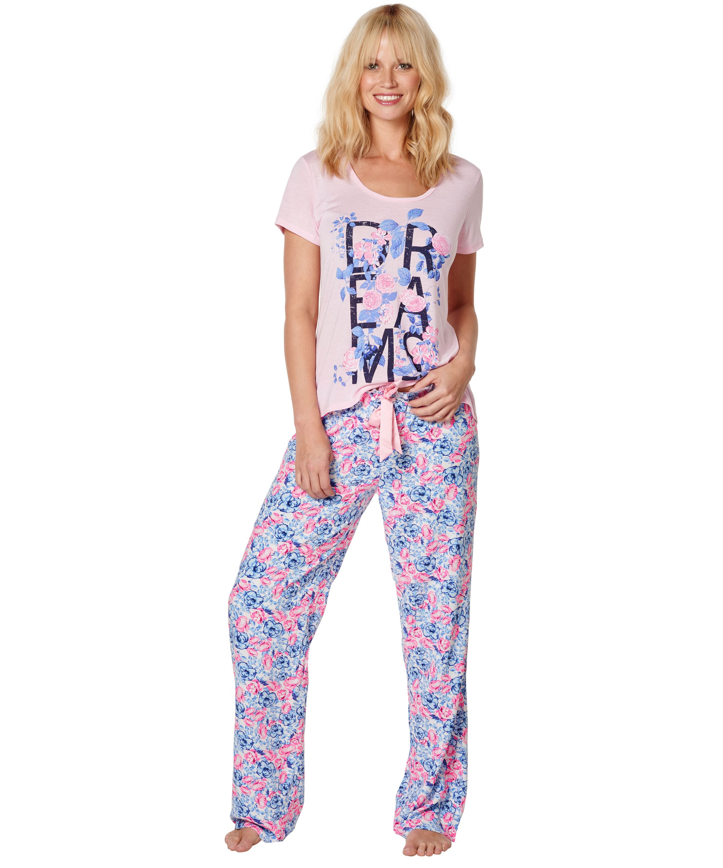 Pyjama pants Fem pants Flower, Bl&aring;